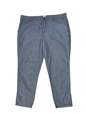 GAP Girlfriend Khaki Pants in Chambray Blue Size 14 Womens Tapered 100% Cotton
